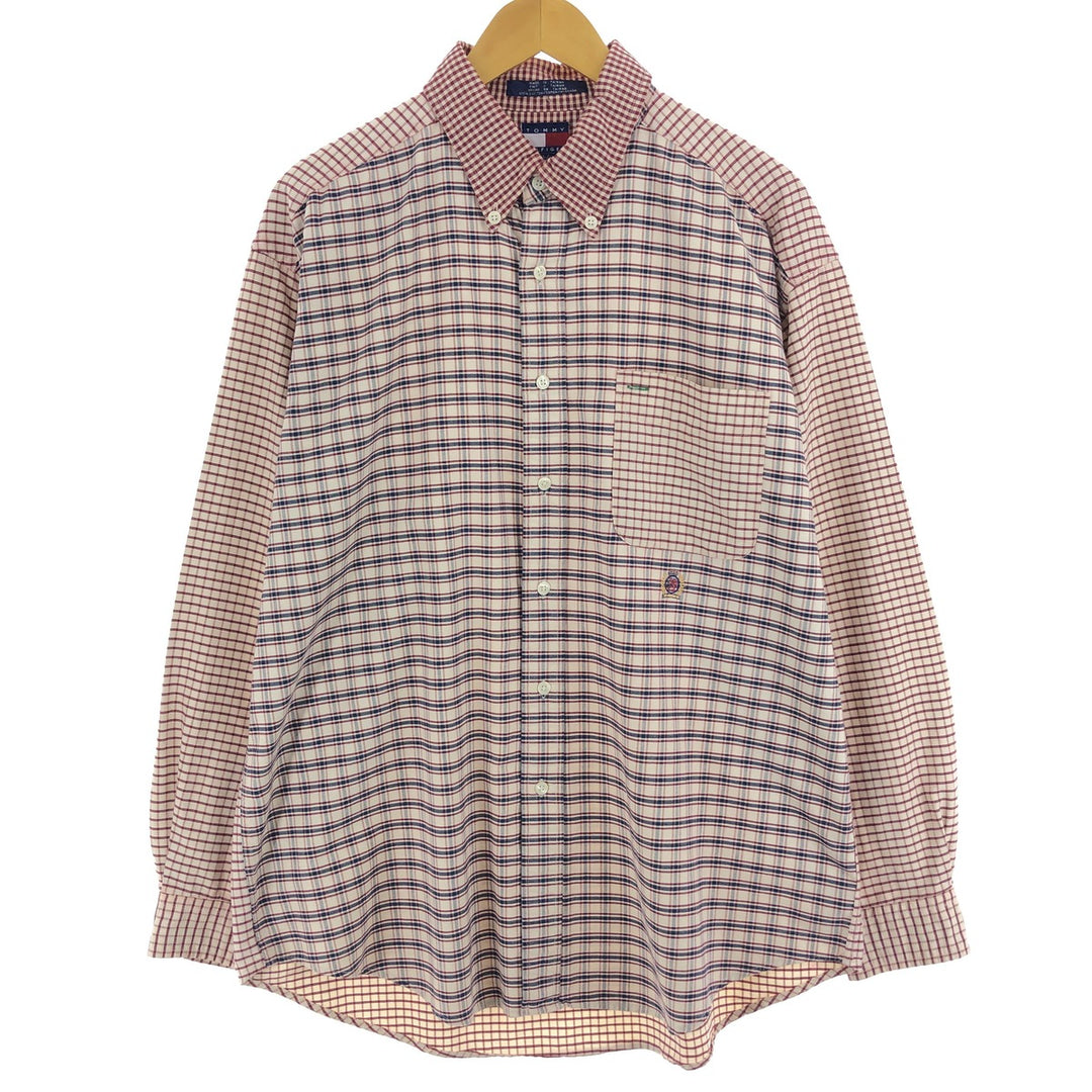 90s-00'S Tommy Hilfiger Crazy Pattern Long Sleeve Button-Down Check Shirt Men's L Vintage / eaa461597