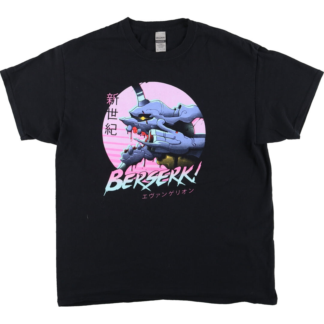 Gildan EVANGELION Neon Genesis Evangelion Character Print T-Shirt Men's L /eaa461677