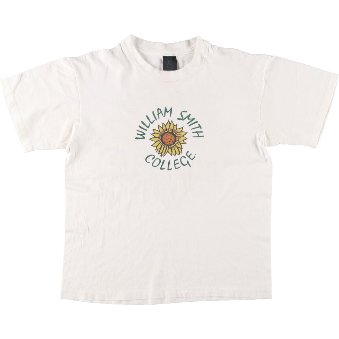 90'S U TRAU Floral Sunflower Pattern College T-shirt Made in USA Men's M Vintage /eaa461693