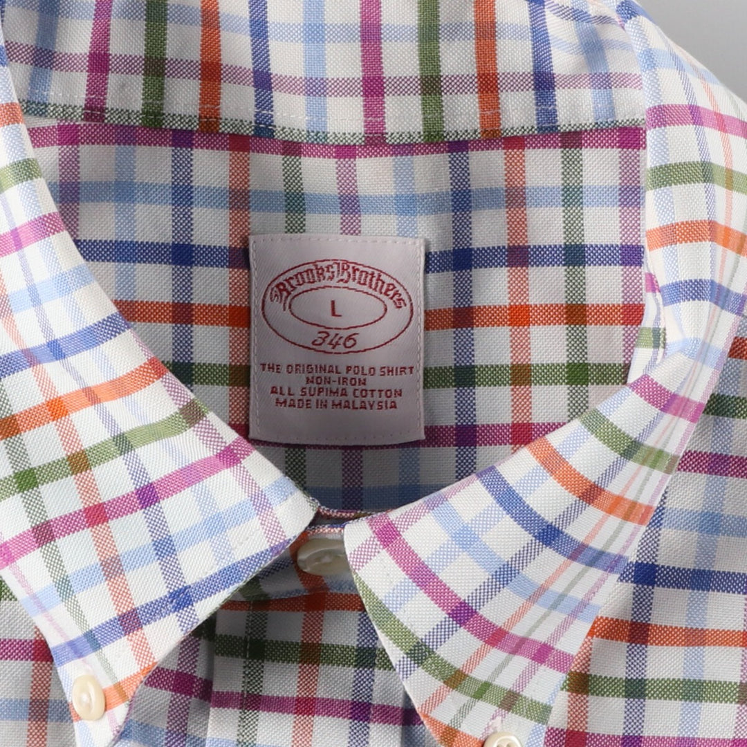 Brooks Brothers 346 Long Sleeve Button-Down Check Shirt, Men's Size L / eaa461702