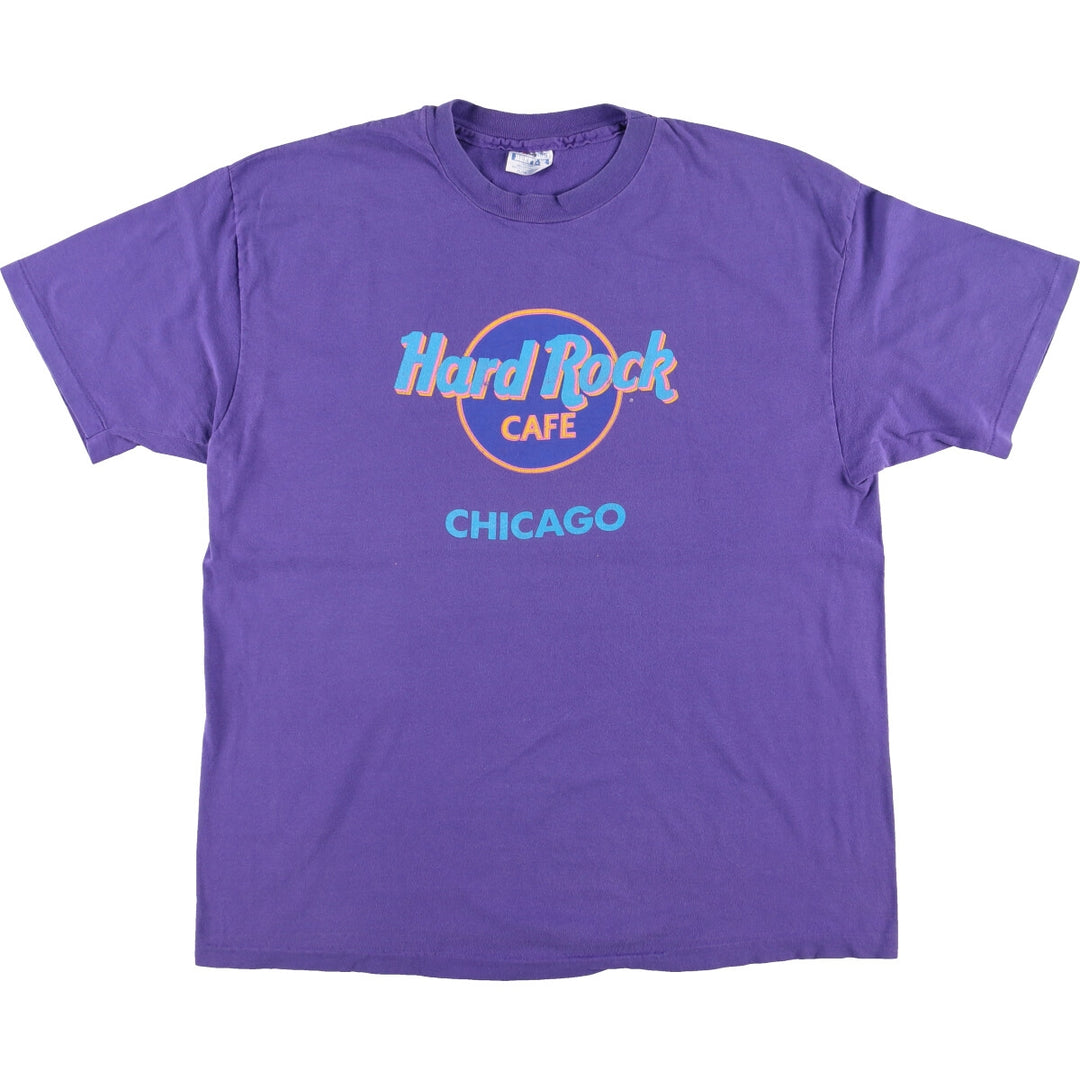 90'S Hanes HARD ROCK CAFE CHICAGO Advertising T-shirt Made in USA Men's XL /eaa461845