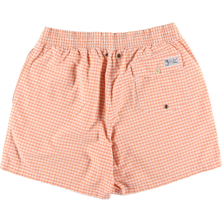 POLO by Ralph Lauren Gingham Check Cotton x Nylon Shorts, Men's M cotton orange type Vintage Second Hand