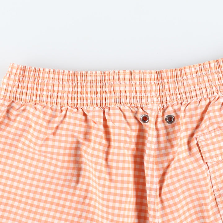 POLO by Ralph Lauren Gingham Check Cotton x Nylon Shorts, Men's M cotton orange type Vintage Second Hand