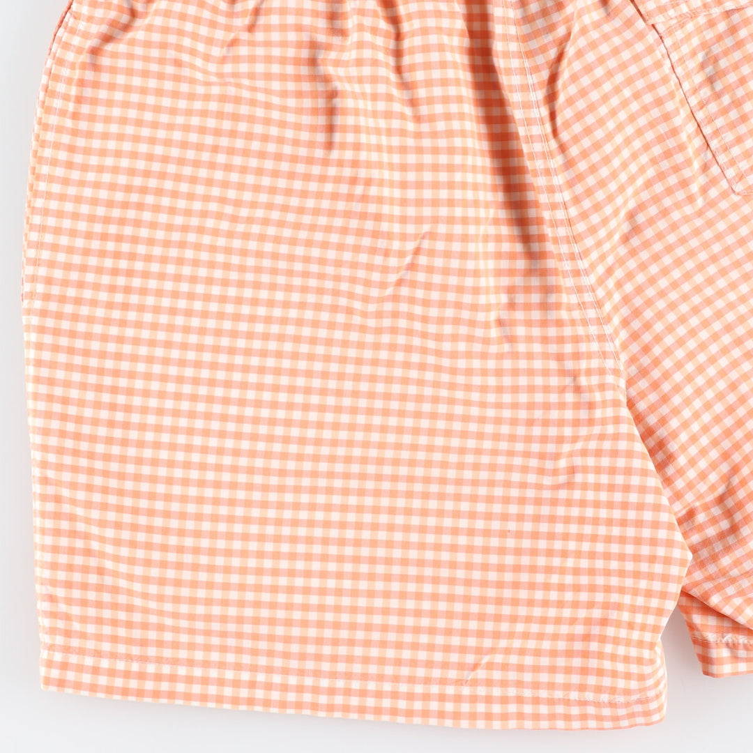 POLO by Ralph Lauren Gingham Check Cotton x Nylon Shorts, Men's M cotton orange type Vintage Second Hand