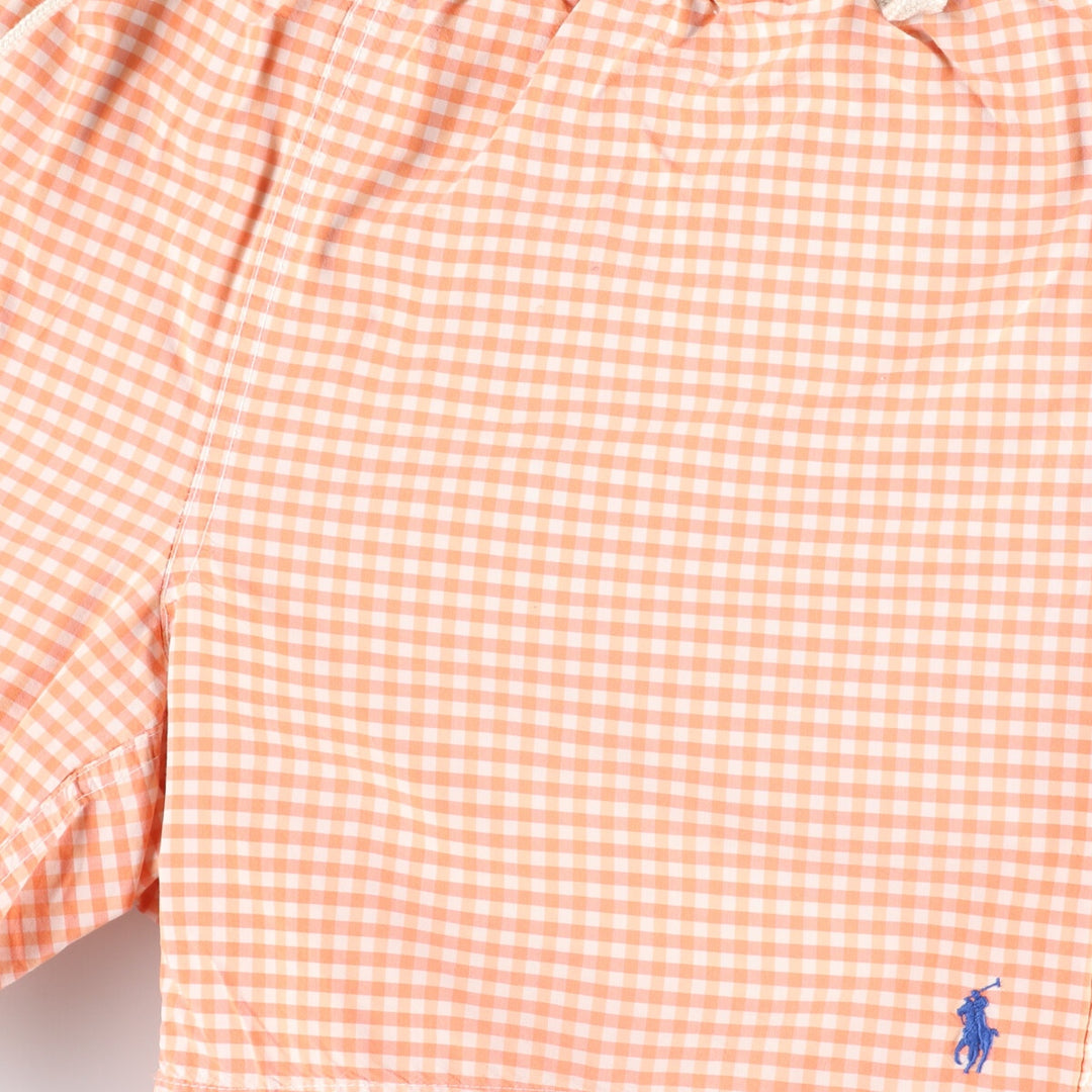 POLO by Ralph Lauren Gingham Check Cotton x Nylon Shorts, Men's M cotton orange type Vintage Second Hand