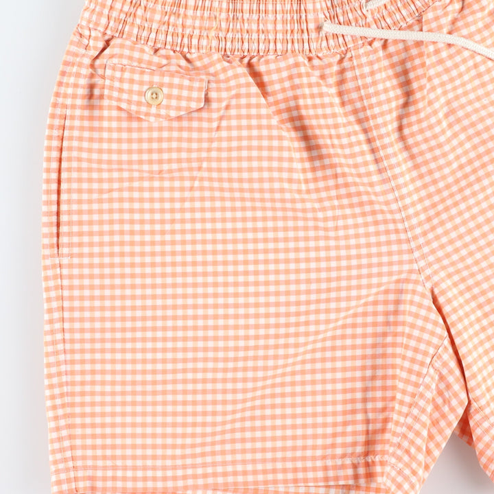 POLO by Ralph Lauren Gingham Check Cotton x Nylon Shorts, Men's M cotton orange type Vintage Second Hand