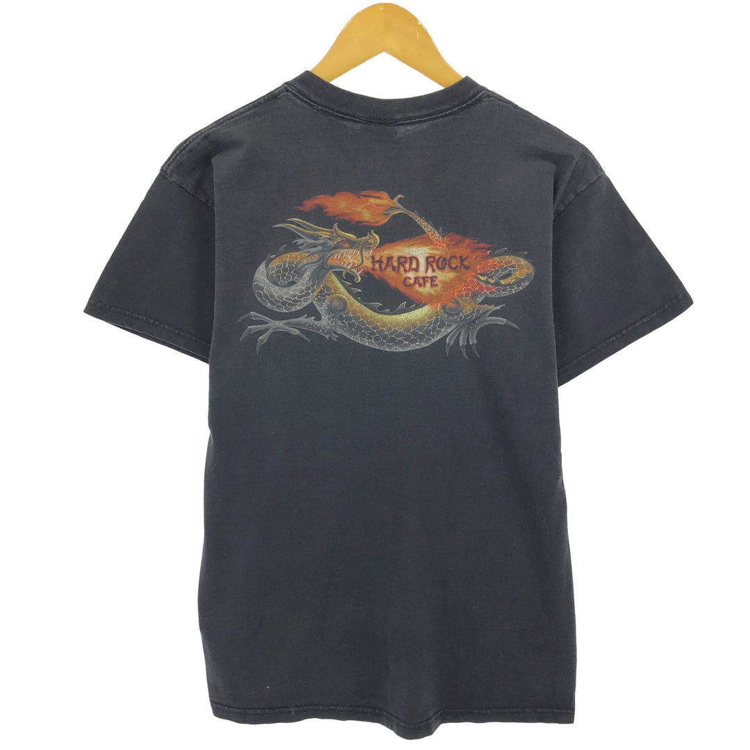 90'S HARD ROCK CAFE Dragon Pattern Advertising T-shirt Men's M size Vintage /eaa461936