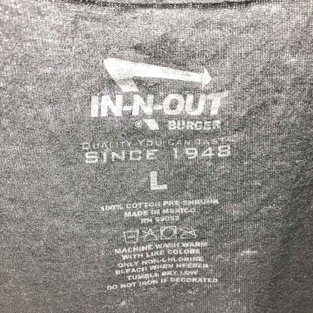 IN N OUT BURGER Back Print Advertising T-Shirt Men's L size /eaa461941