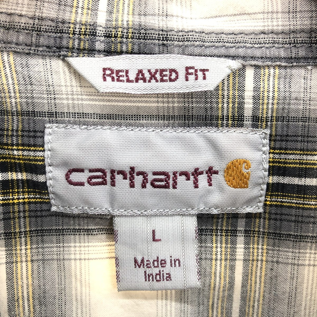 Carhartt RELAXED FIT Long Sleeve Button Down Check Shirt Men's L /eaa461975