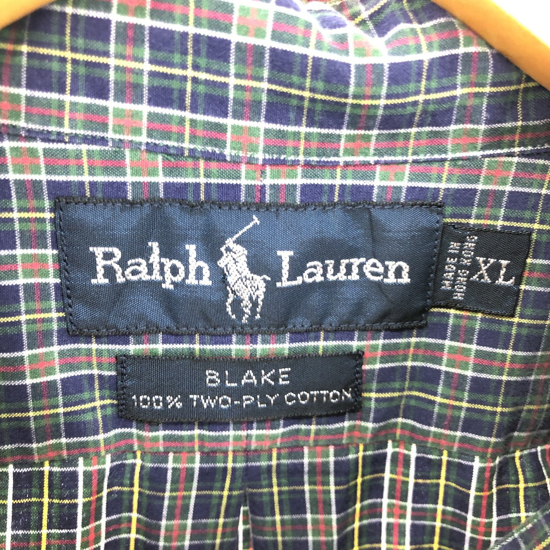 Ralph Lauren BLAKE long sleeve button down check shirt men's XL /eaa461987
