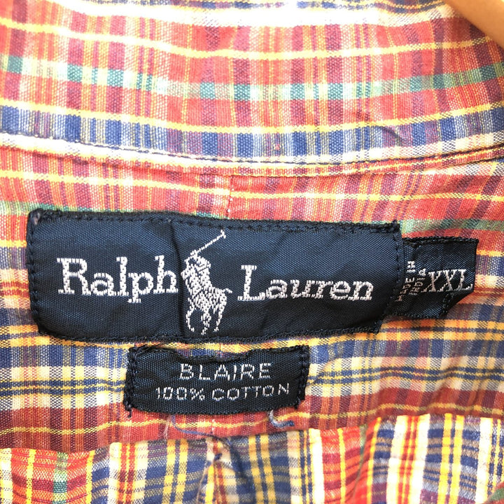 Ralph Lauren BLAIRE long sleeve button down check shirt men's XXL /eaa461988