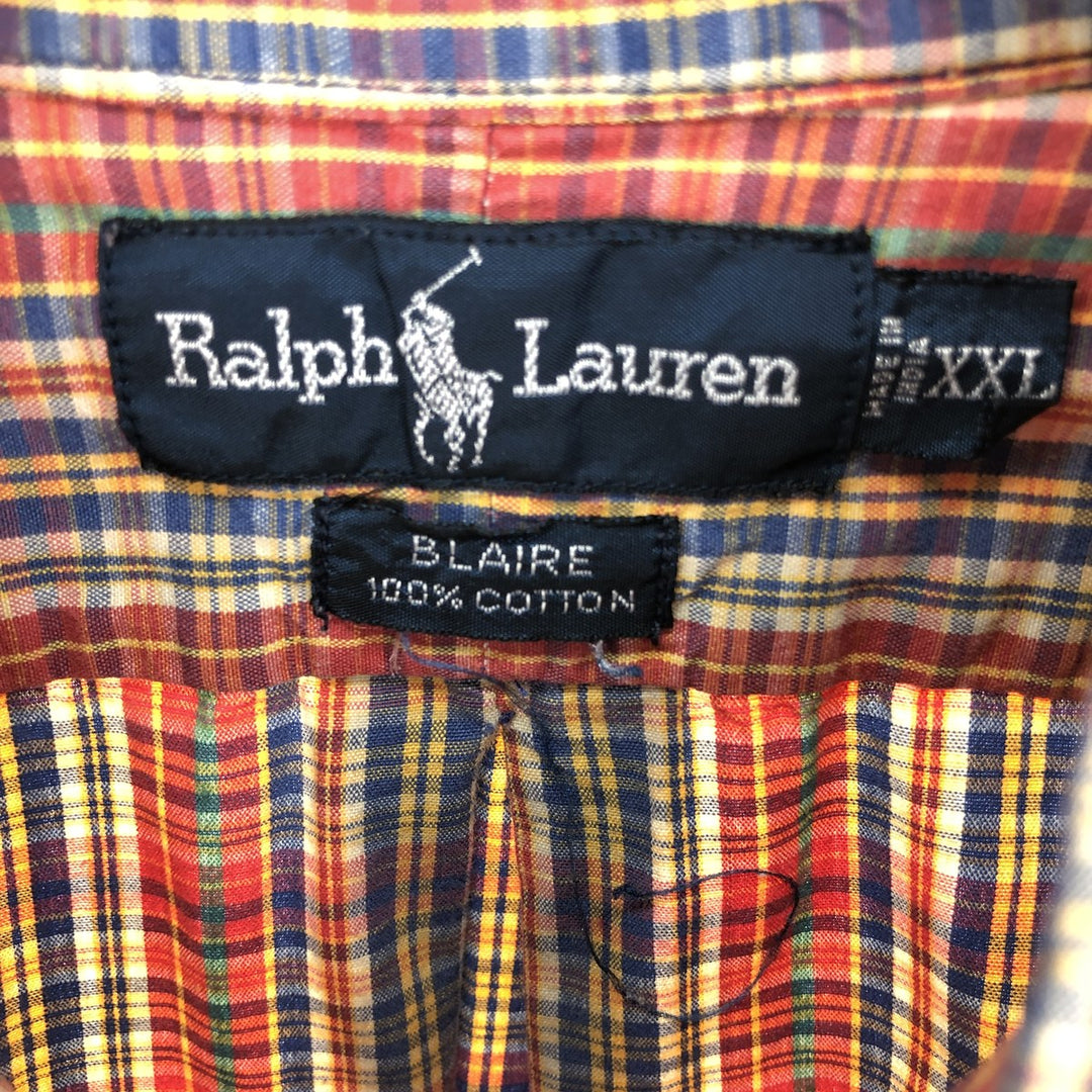 Ralph Lauren BLAIRE long sleeve button down check shirt men's XXL /eaa461988