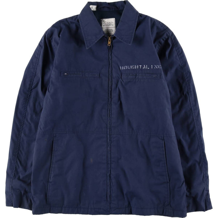 80'S US military genuine military utility jacket made in USA 42L equivalent to men's L vintage polyester navy blue type Vintage Second Hand