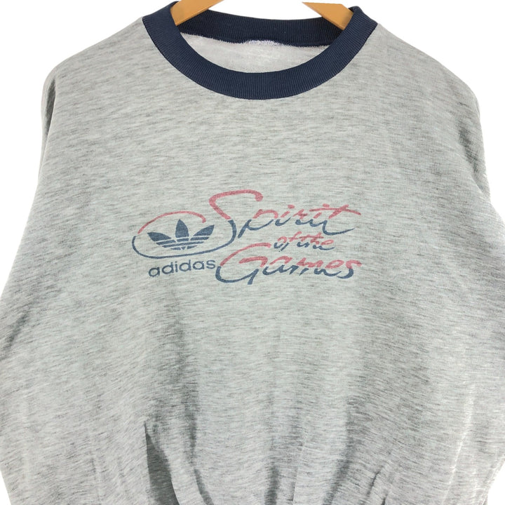 80'S Adidas print sweatshirt, sweatshirt, men's XL size, vintage / eaa462400