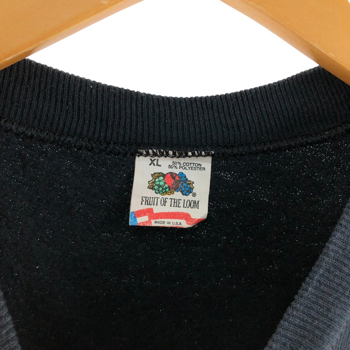 80's Fruit of the Loom printed sweatshirt, made in USA, men's XL size /eaa462423