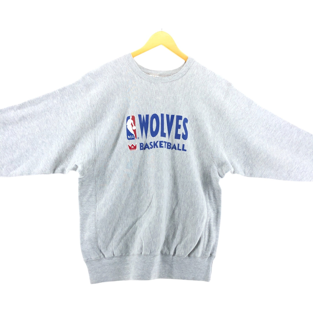 90'S MACGREGOR Minnesota Timberwolves Reverse Weave Printed Sweatshirt, Men's L size / eaa462532