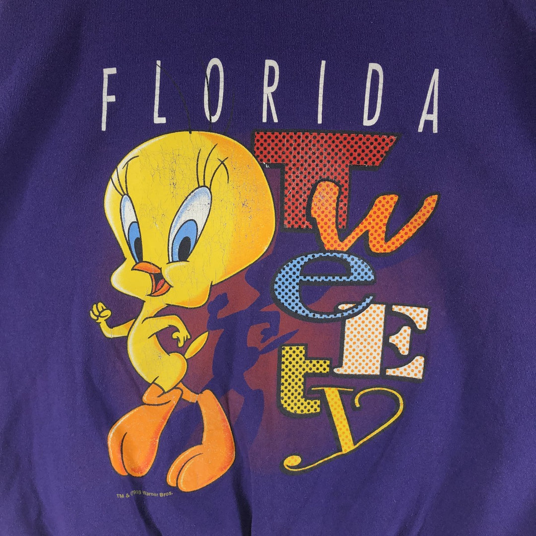 90'S VELVA SHEEN Looney Tunes Tweety character sweatshirt, made in USA, men's XL size /eaa462648