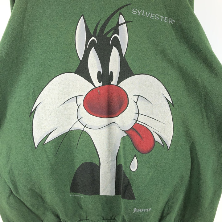 90'S ARTEX Looney Tunes Sylvester Cat Large Print Sweatshirt Trainer Made in USA Men's XXL /eaa462722