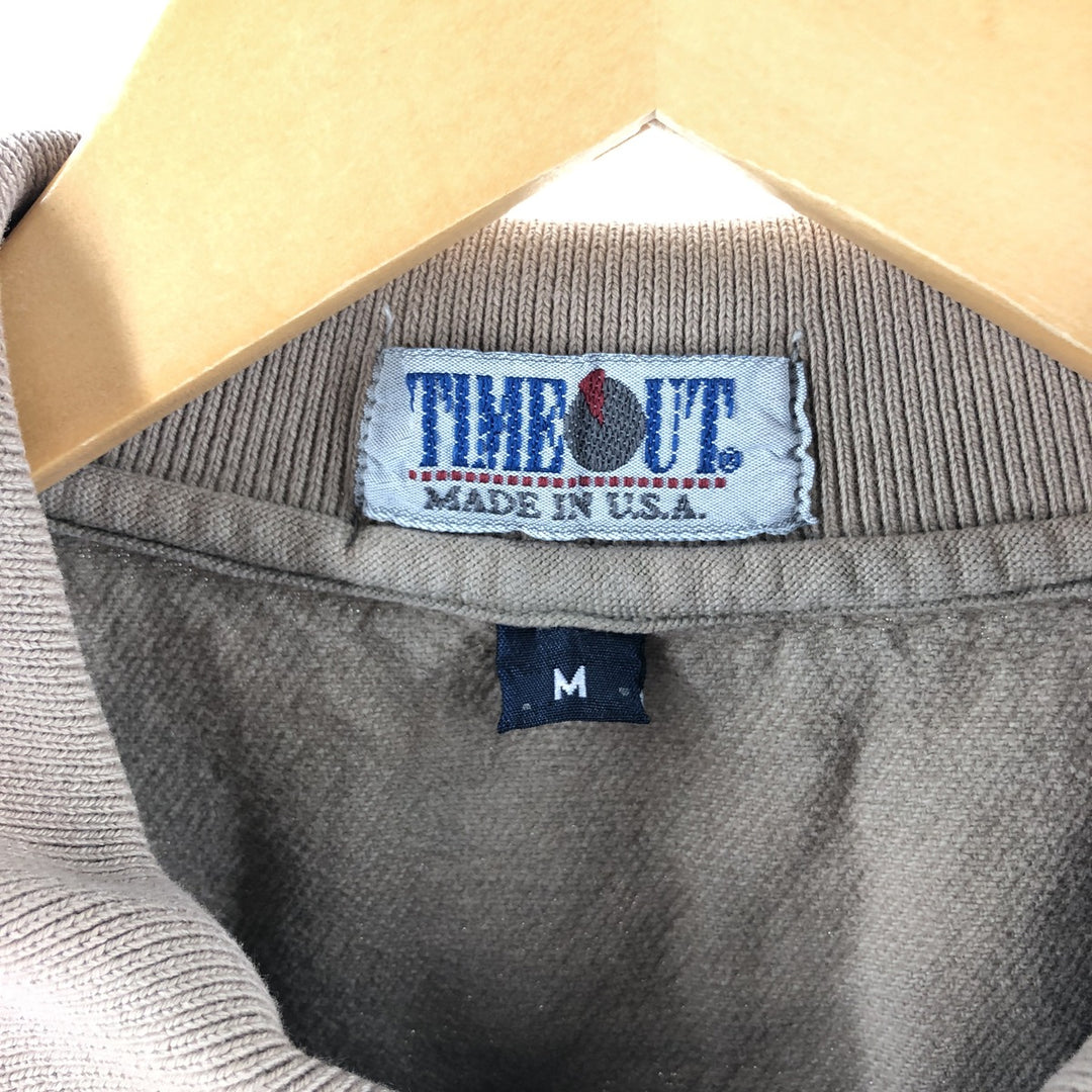 90'S TIME OUT half button collared sweatshirt, made in USA, men's size M, vintage /eaa462745