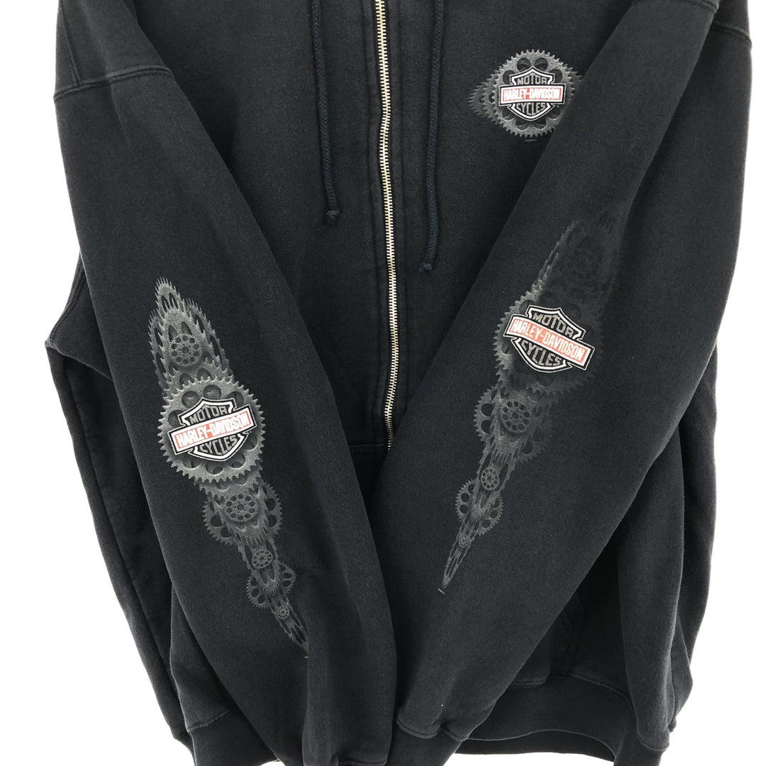 00'S Harley-Davidson Back Print Sweat Full Zip Hoodie Men's XL /eaa463034