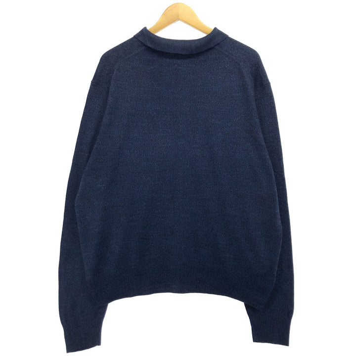 GEOFFREY BEENE Polo Knit Sweater, Men's XL acrylic navy blue type Vintage Second Hand