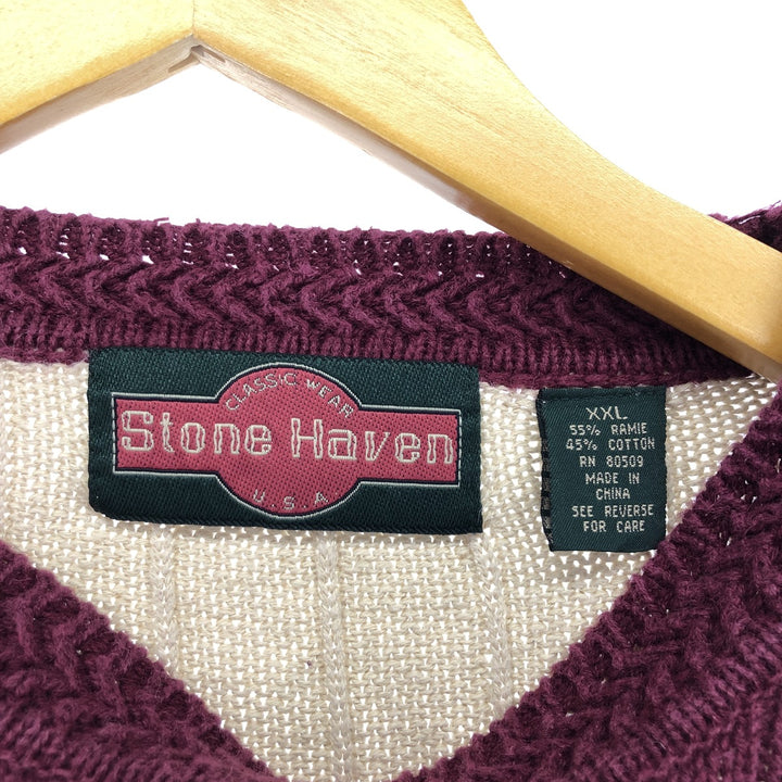STONE HAVEN Acrylic x Cotton Knit Sweater, Men's XXL acrylic multicolor Vintage Second Hand
