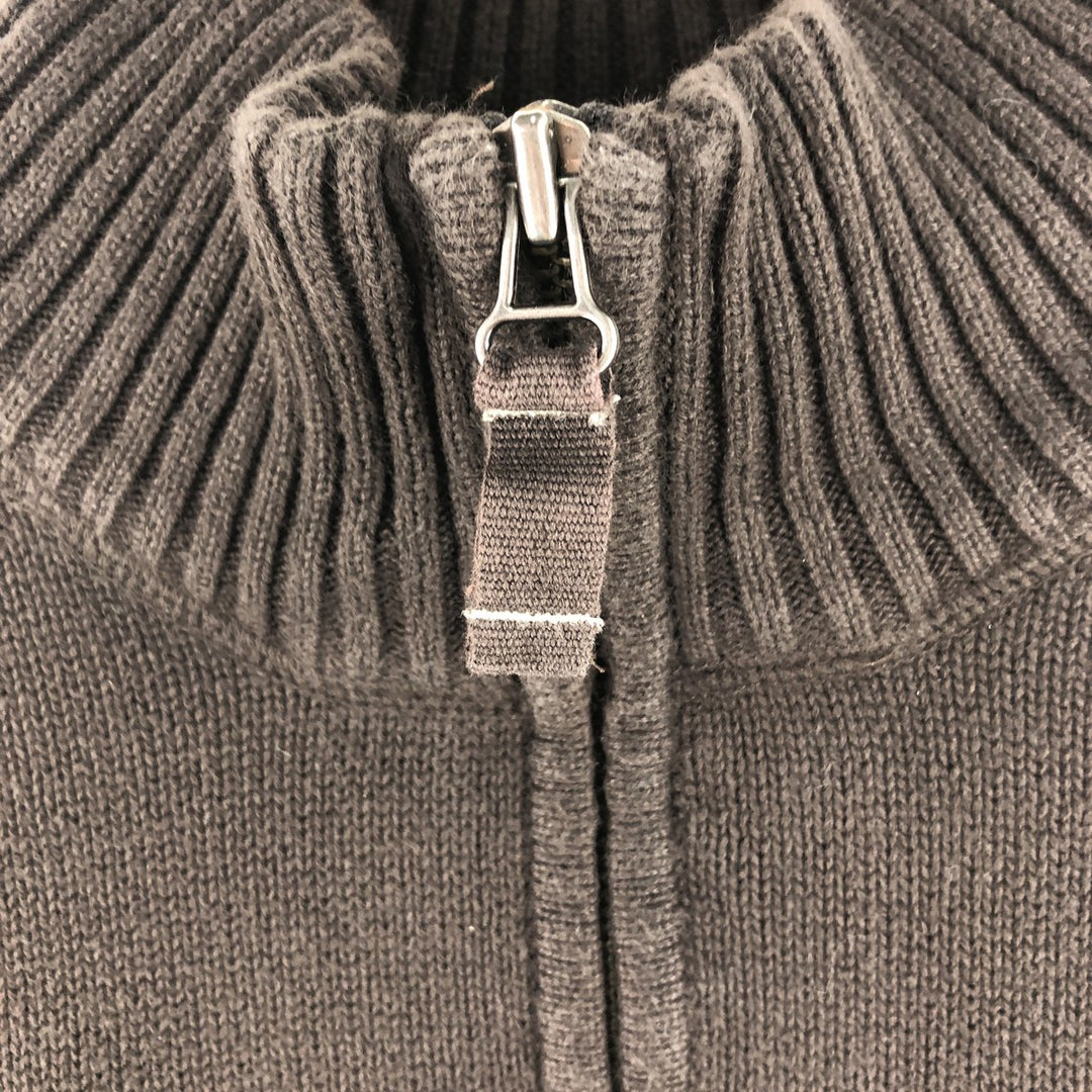 Eddie Bauer Cotton Knit Half-Zip Sweater, Men's Size L cotton brown type Vintage Second Hand