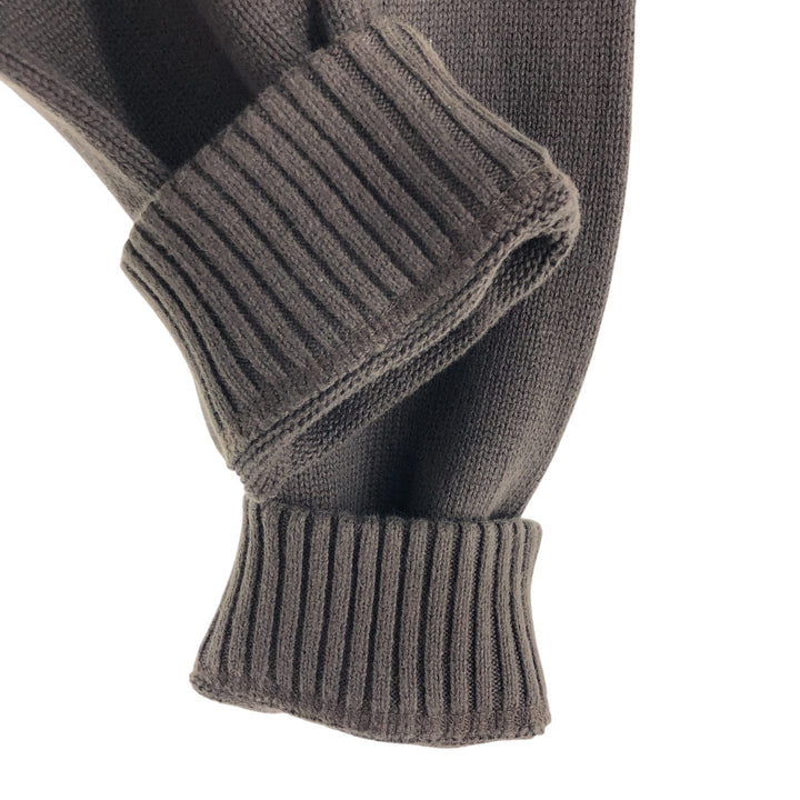 Eddie Bauer Cotton Knit Half-Zip Sweater, Men's Size L cotton brown type Vintage Second Hand