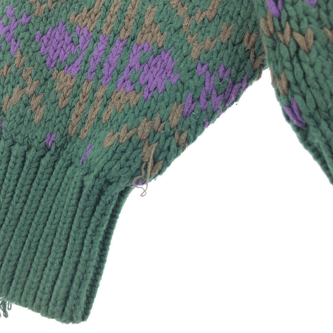 Vintage 70'S Eddie Bauer Black Tag Fair Isle Pattern Cotton Knit Sweater Men's M Size / eaa463206