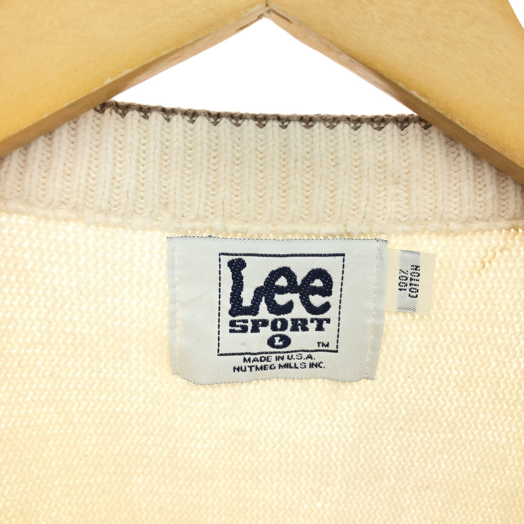 90'S Lee SPORT all-over print cotton knit sweater, made in USA, men's size L, vintage /eaa463213