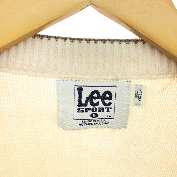 90'S Lee SPORT all-over print cotton knit sweater, made in USA, men's size L, vintage /eaa463213