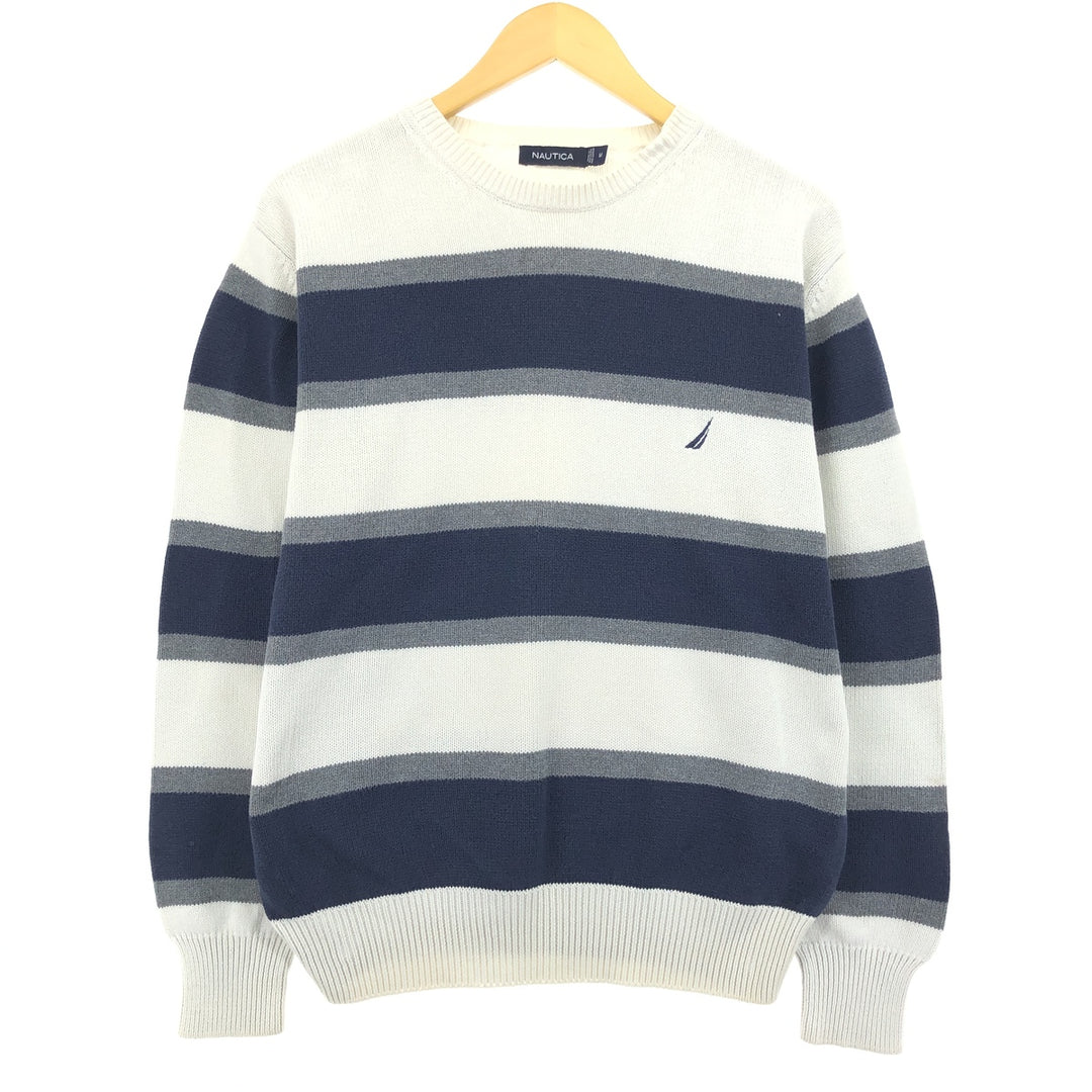 2000'S Nautica Multi-Border Cotton Knit Sweater, Men's Size M cotton multicolor Vintage Second Hand