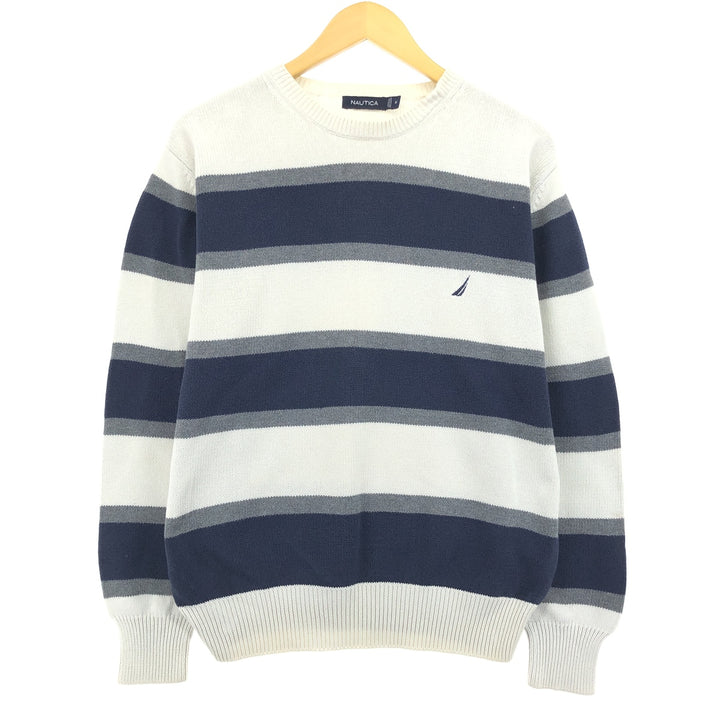 2000'S Nautica Multi-Border Cotton Knit Sweater, Men's Size M cotton multicolor Vintage Second Hand
