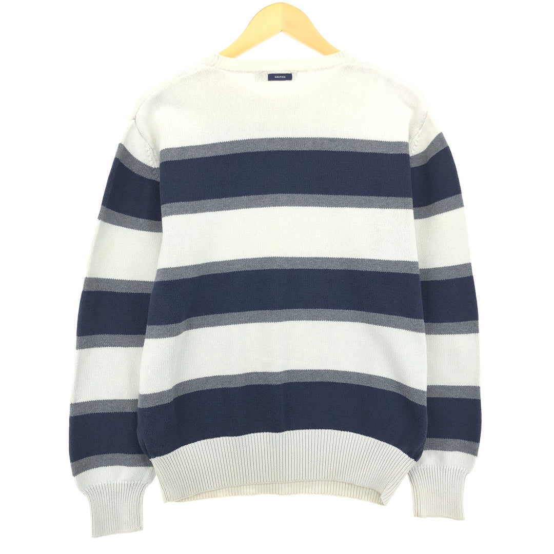 2000'S Nautica Multi-Border Cotton Knit Sweater, Men's Size M cotton multicolor Vintage Second Hand