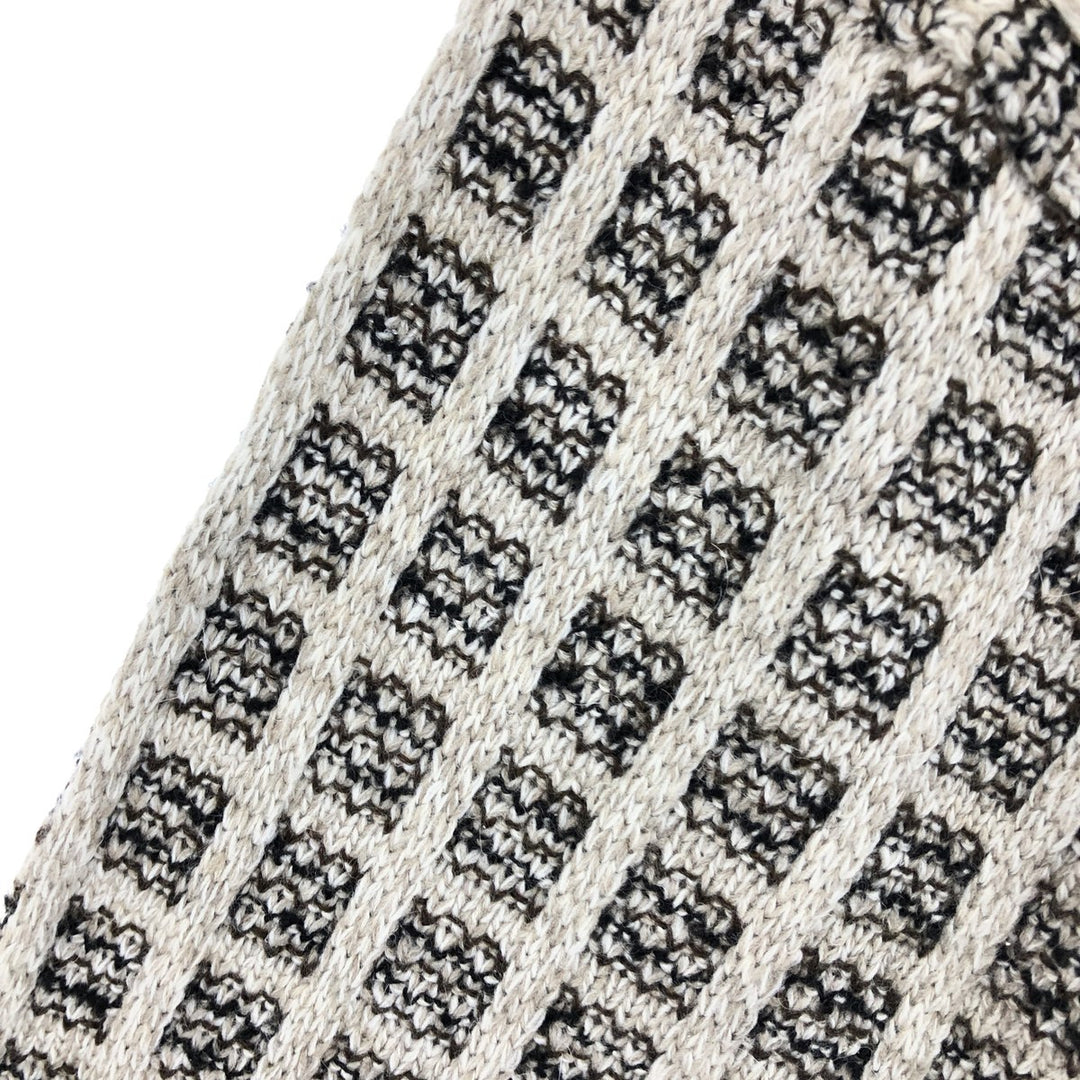 GRAFICO ITALIA All-Over Print Acrylic Knit Sweater, Made in Italy, Men's Size XL acrylic Beige type Vintage Second Hand