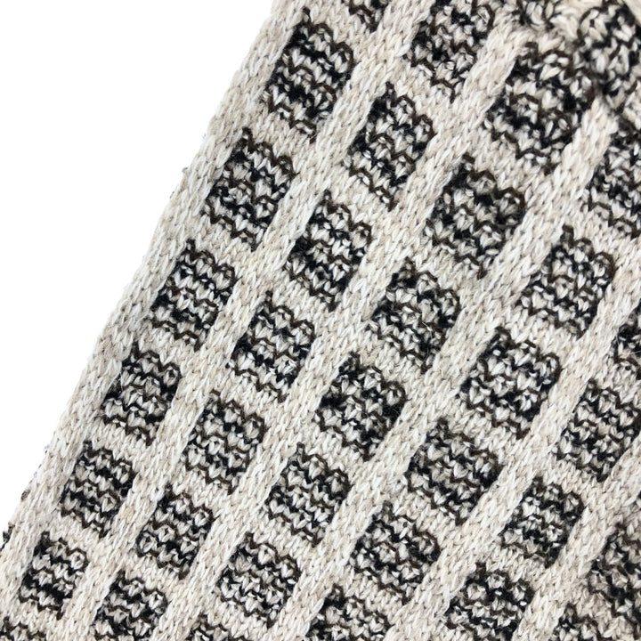 GRAFICO ITALIA All-Over Print Acrylic Knit Sweater, Made in Italy, Men's Size XL acrylic Beige type Vintage Second Hand