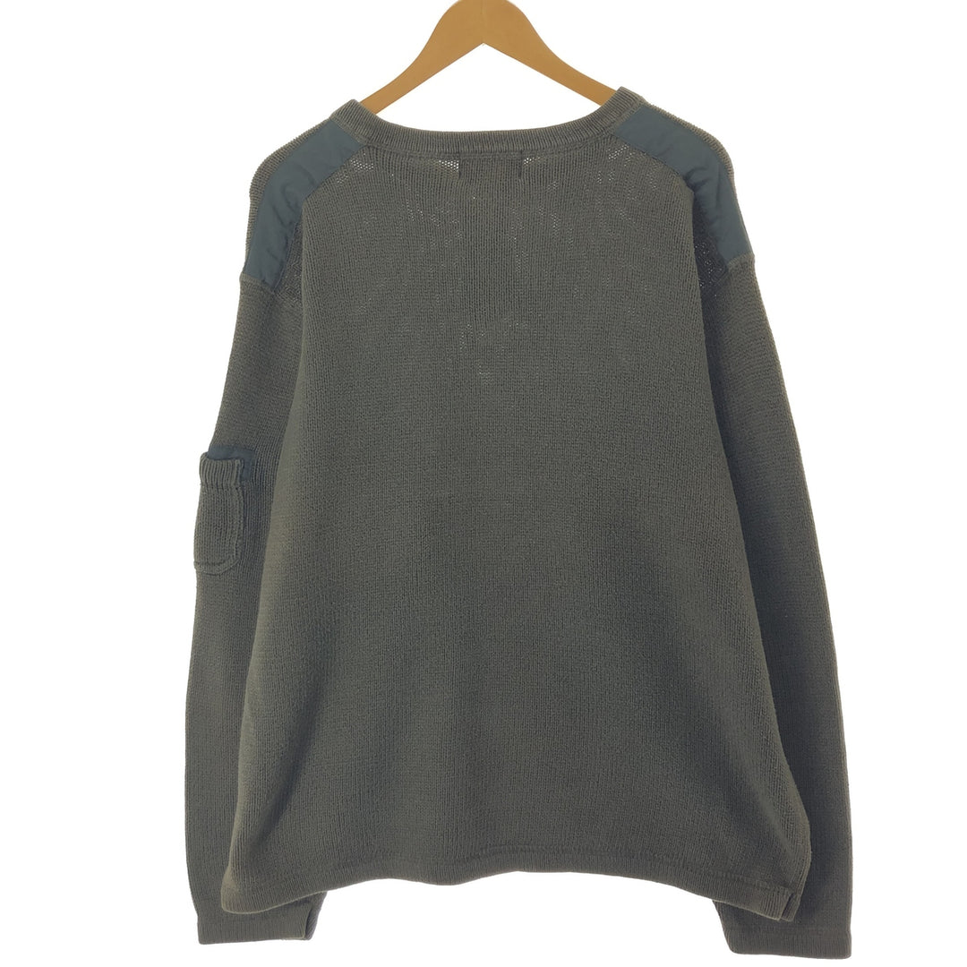 Eddie Bauer Henley Neck Cotton Knit Sweater Men's XL cotton Khaki type Vintage Second Hand