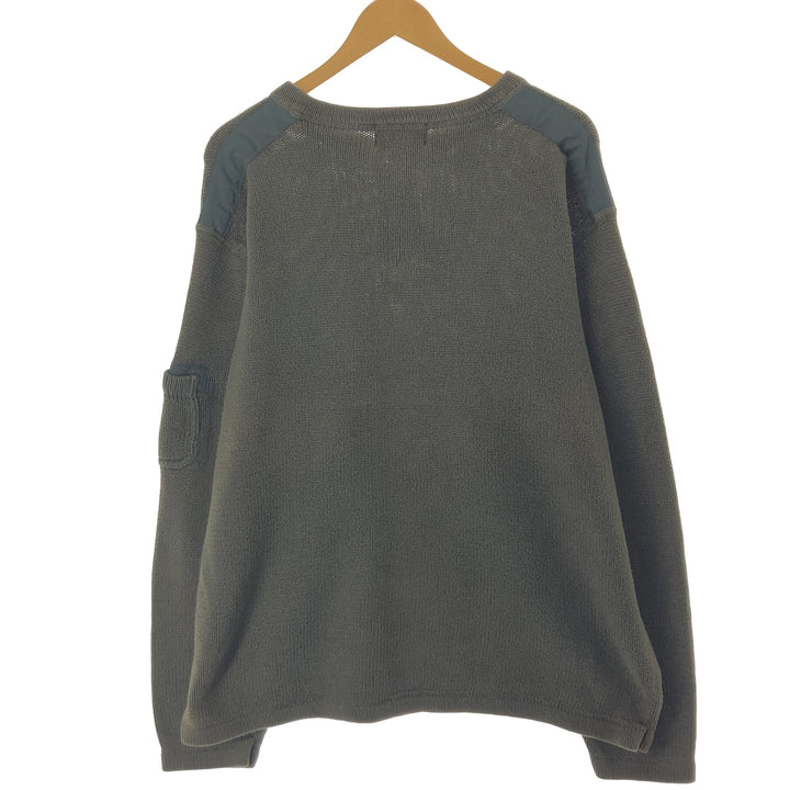 Eddie Bauer Henley Neck Cotton Knit Sweater Men's XL cotton Khaki type Vintage Second Hand