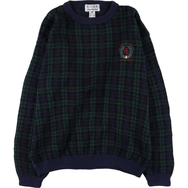 GEAR FOR SPORTS All-Over Print Cotton Knit Sweater, Men's Size XL cotton navy blue type Vintage Second Hand