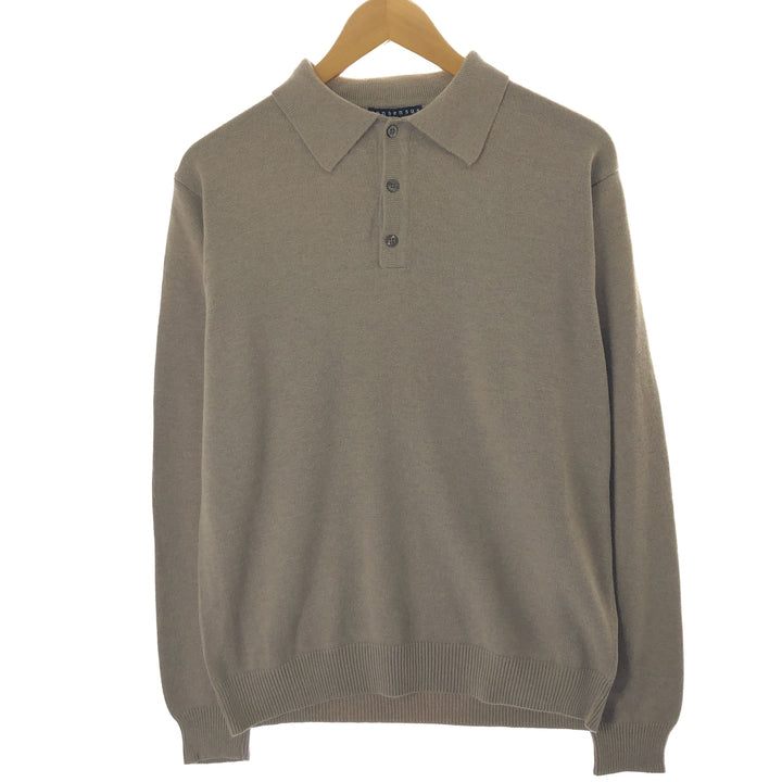 CONSENSUS SPORTSWEAR Polo Knit Sweater, Men's Size M cotton Beige type Vintage Second Hand