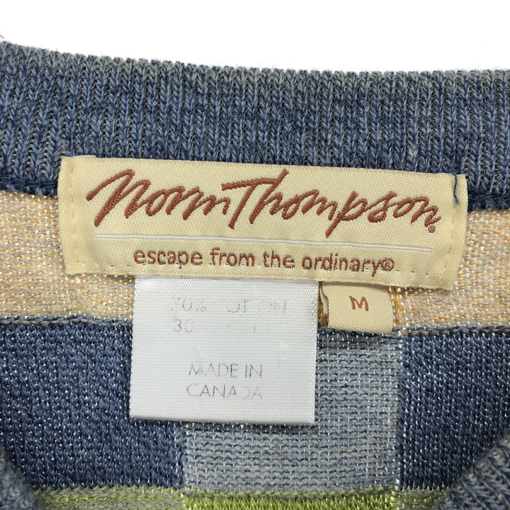 Vintage 90'S Norm Tompson all-over print cotton knit sweater, made in Canada, size M. cotton multicolor Vintage Second Hand