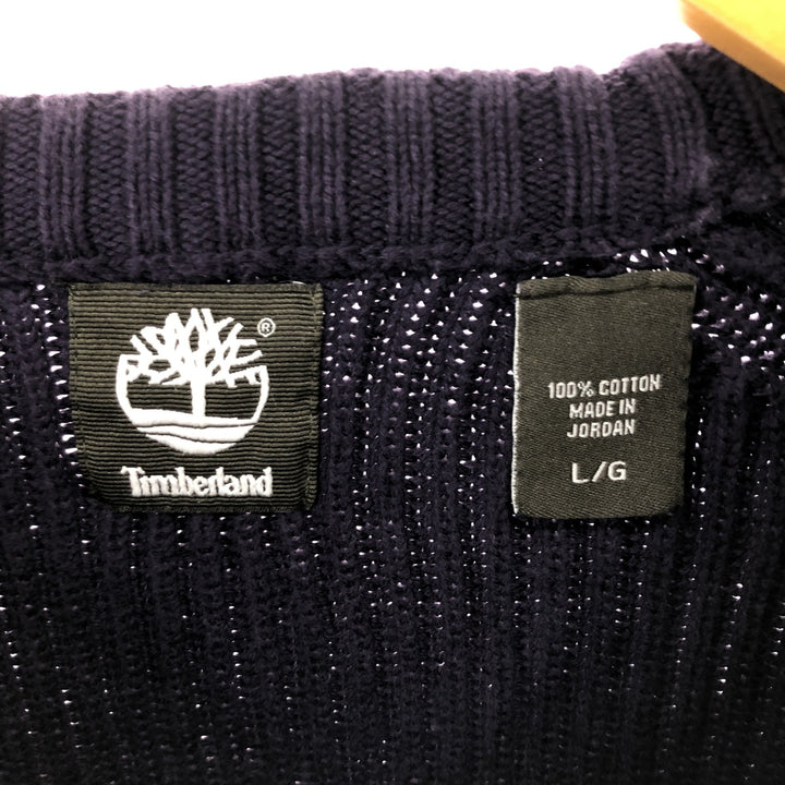 Timberland Men's Cotton Knit Sweater, Size L cotton purple type Vintage Second Hand
