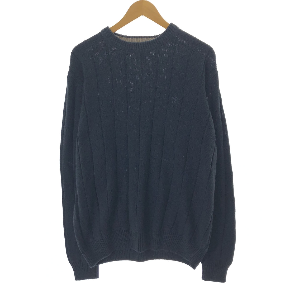 DOCKERS Ribbed Cotton Knit Sweater, Men's Size Medium cotton black type Vintage Second Hand