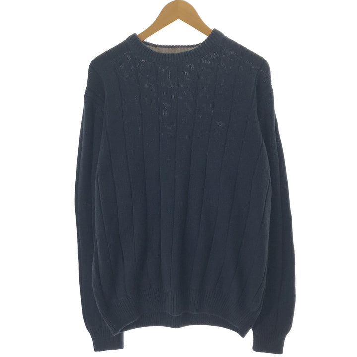 DOCKERS Ribbed Cotton Knit Sweater, Men's Size Medium cotton black type Vintage Second Hand