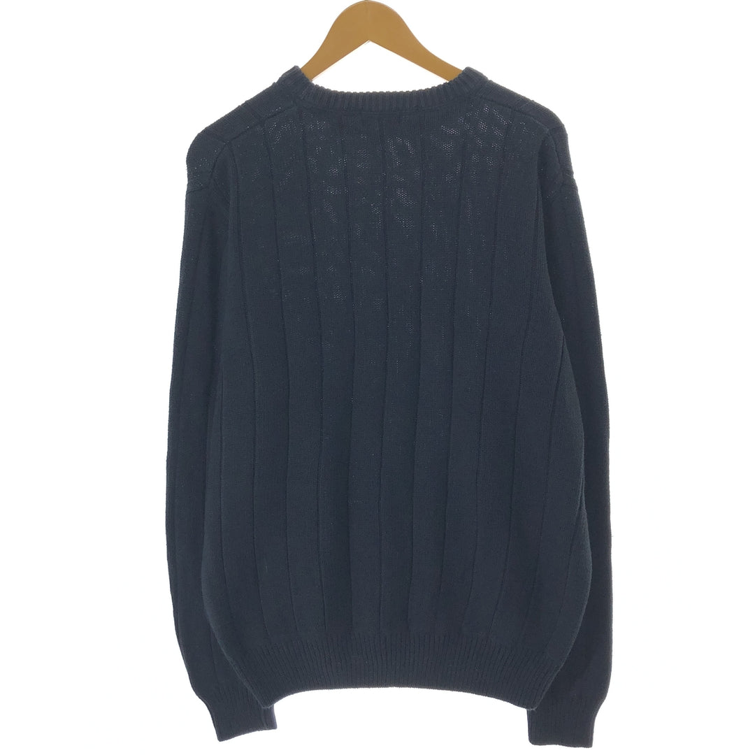 DOCKERS Ribbed Cotton Knit Sweater, Men's Size Medium cotton black type Vintage Second Hand