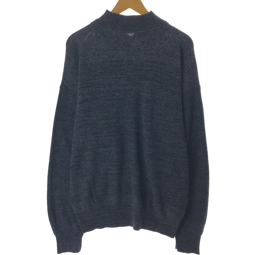 ALPS Half-Button Henley Knit Sweater, Made in USA, Men's Size L unclear Charcoal Vintage Second Hand