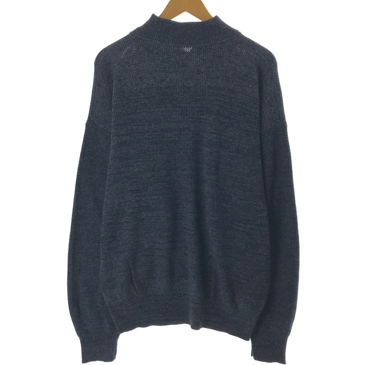 ALPS Half-Button Henley Knit Sweater, Made in USA, Men's Size L unclear Charcoal Vintage Second Hand