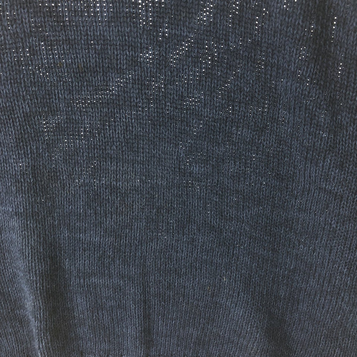 CHAPS High Neck Cotton Knit Half Button Sweater, Men's Size L cotton navy blue type Vintage Second Hand