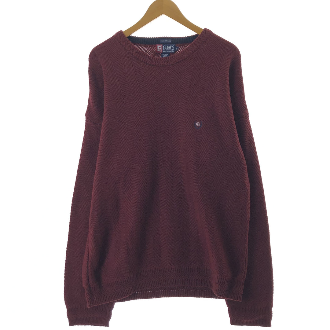 90'S Ralph Lauren CHAPS cotton knit sweater, men's XL size, vintage /eaa463442