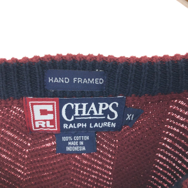 90'S Ralph Lauren CHAPS cotton knit sweater, men's XL size, vintage /eaa463442